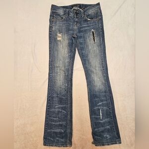 Paris Blues faded design bootcut jeans